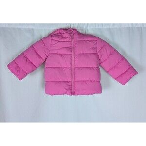 The Children's Place Puffer Jacket 18 24 Month Girl's Pink Hooded Pockets Zipper